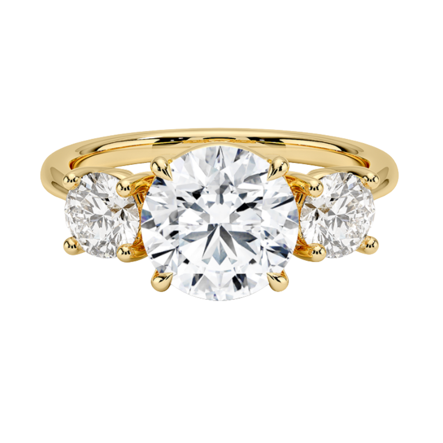 3CT Round 3 Stone Ring