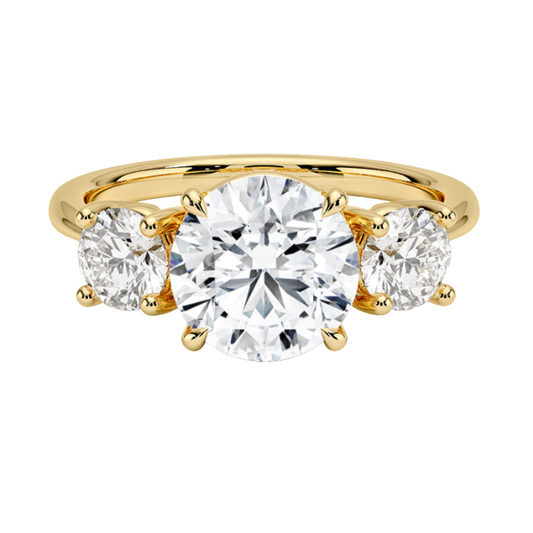 3CT Round 3 Stone Ring