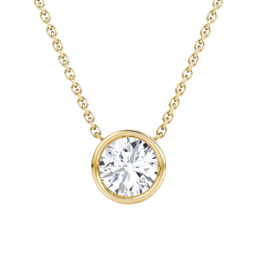 2CT Bezel Set Round Solitaire Pendant