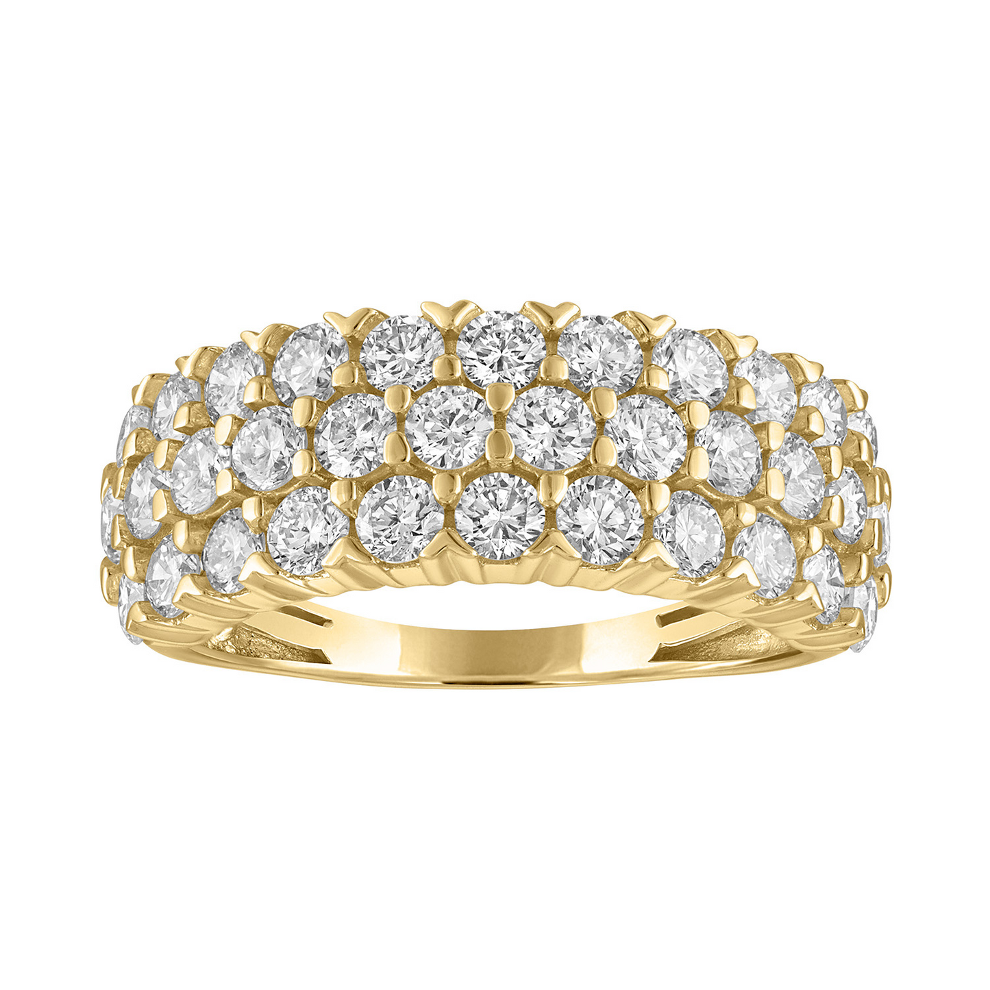 5CT 3 Row Silver Band