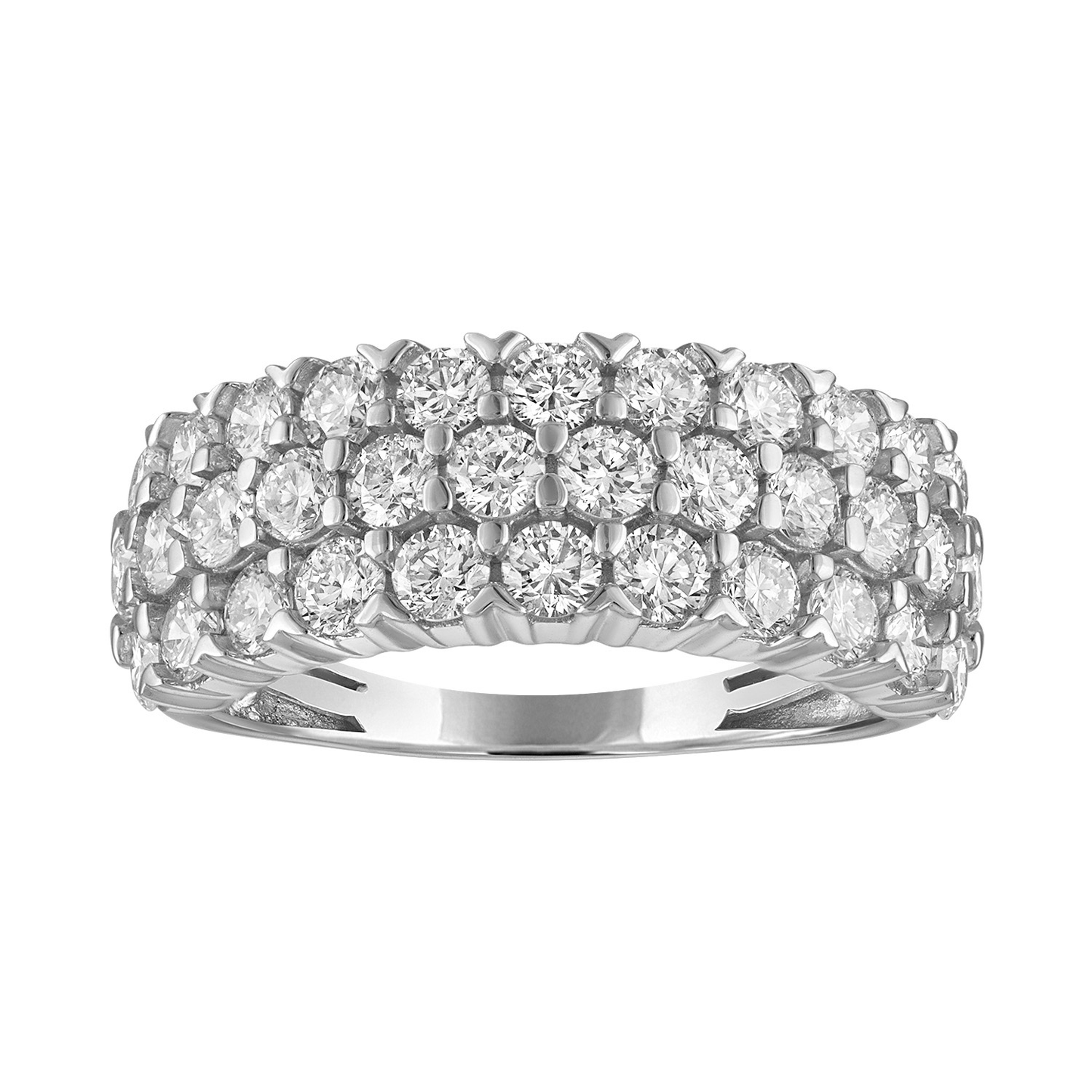 5CT 3 Row Silver Band