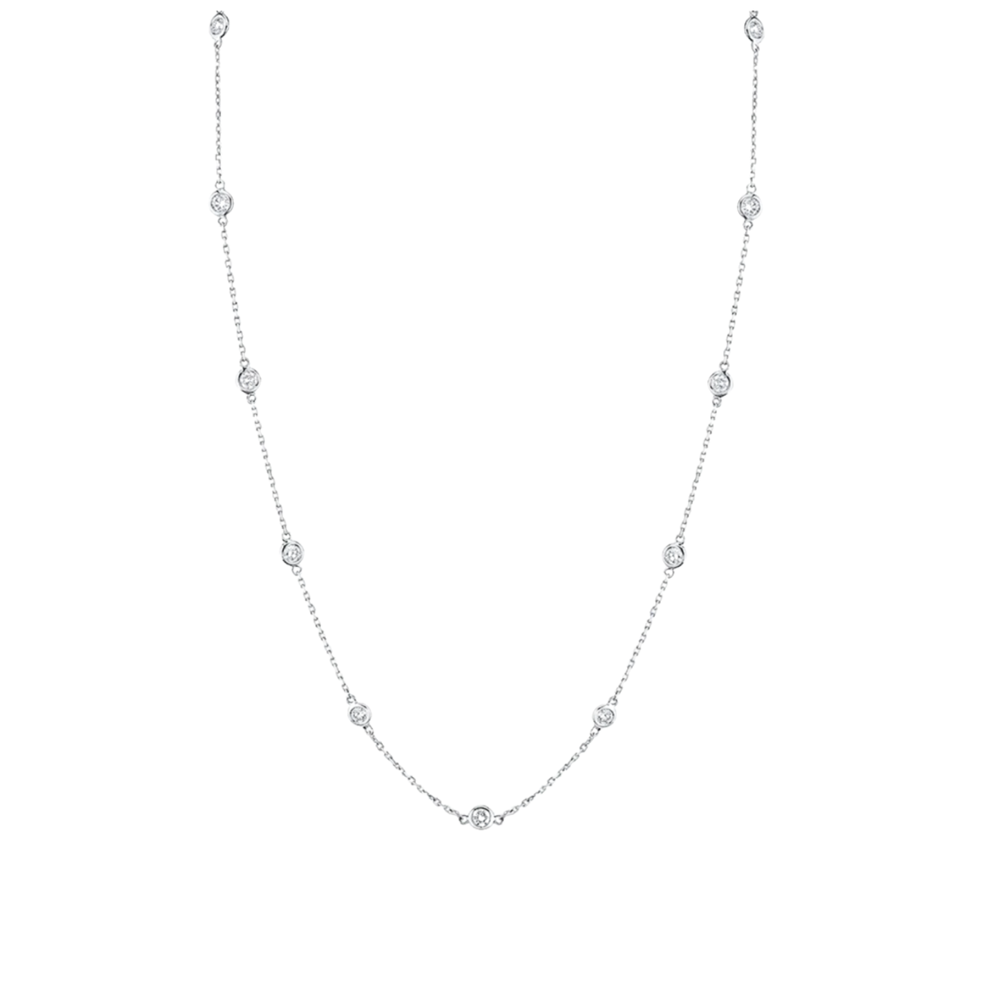 2CT 15 Station Diamond By Yard Necklace