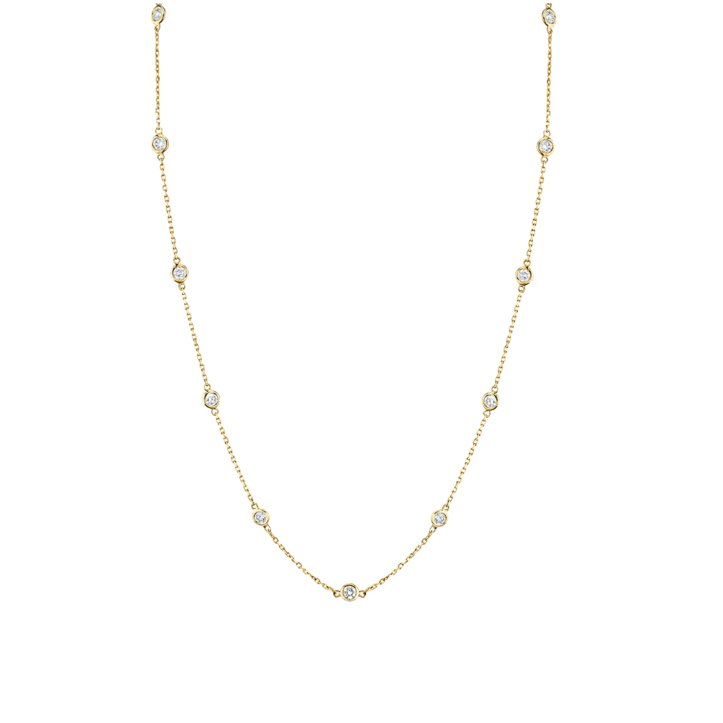 2CT 15 Station Diamond By Yard Necklace