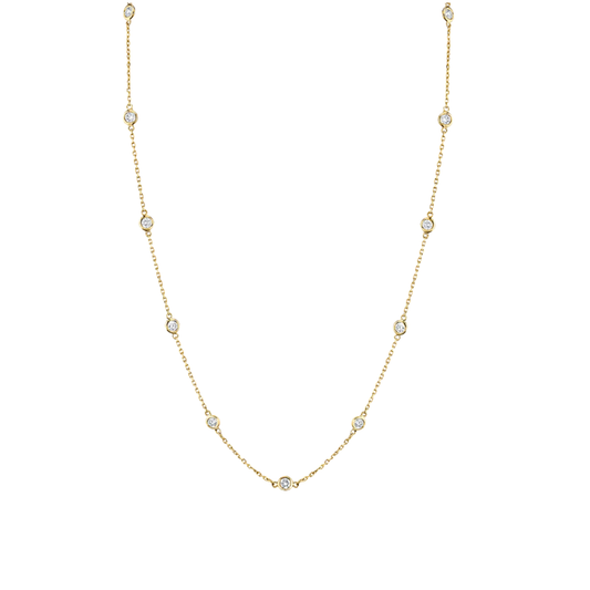 1CT 15 Station Diamond By Yard Necklace