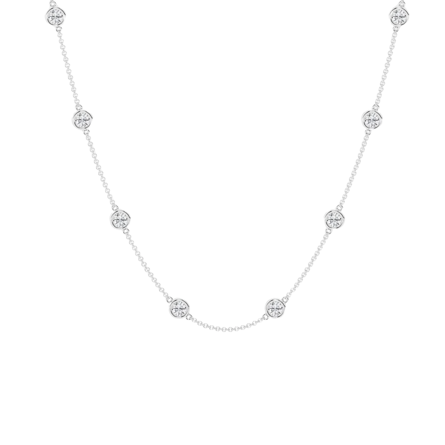 2CT 8 Station Diamond By Yard Necklace