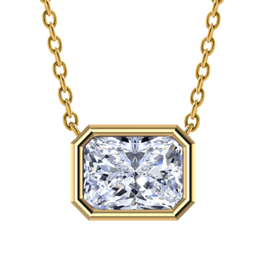 2CT Bezel Set Radiant Solitaire Pendant