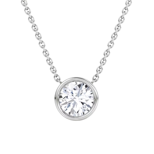 2CT Bezel Set Round Solitaire Pendant