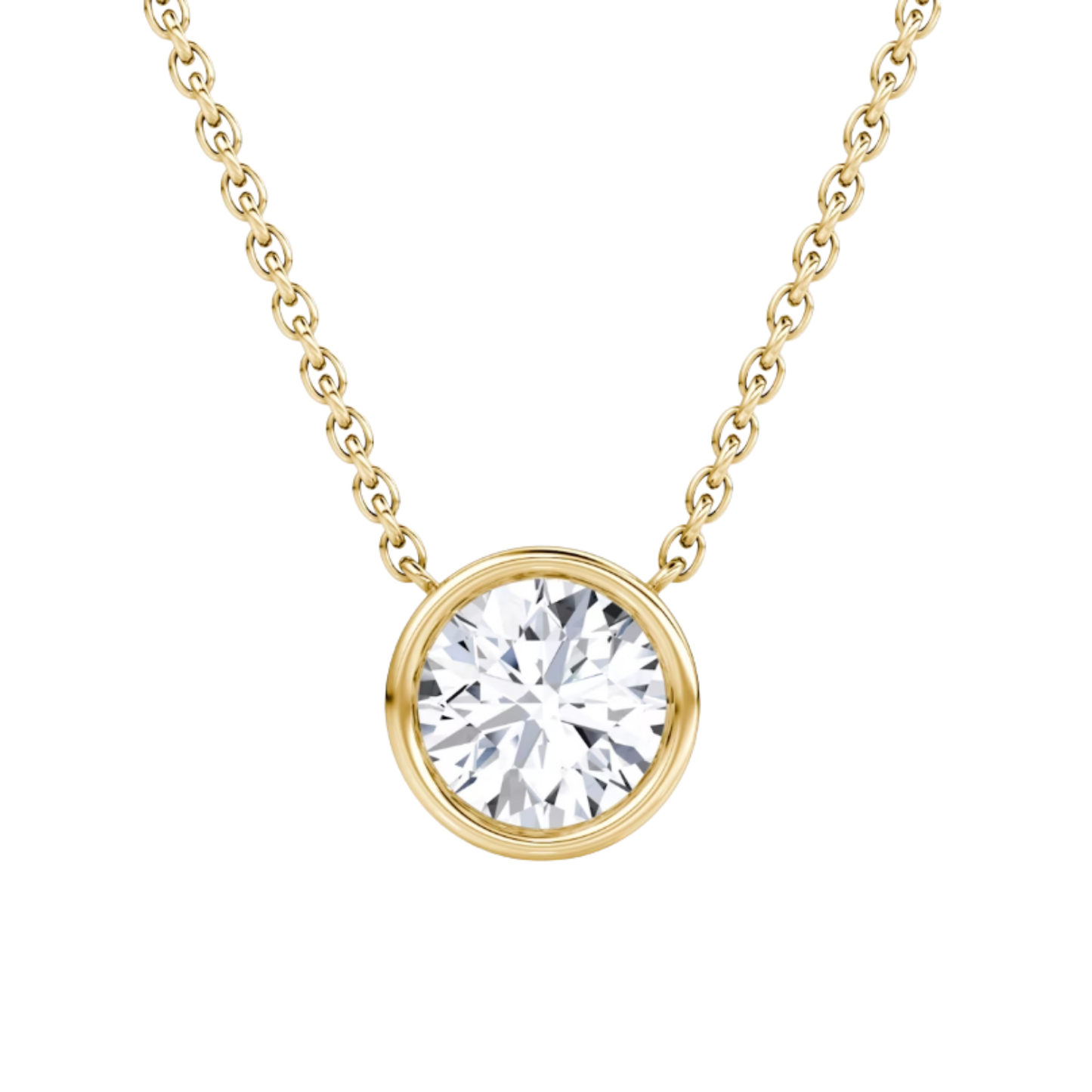 2CT Bezel Set Round Solitaire Pendant