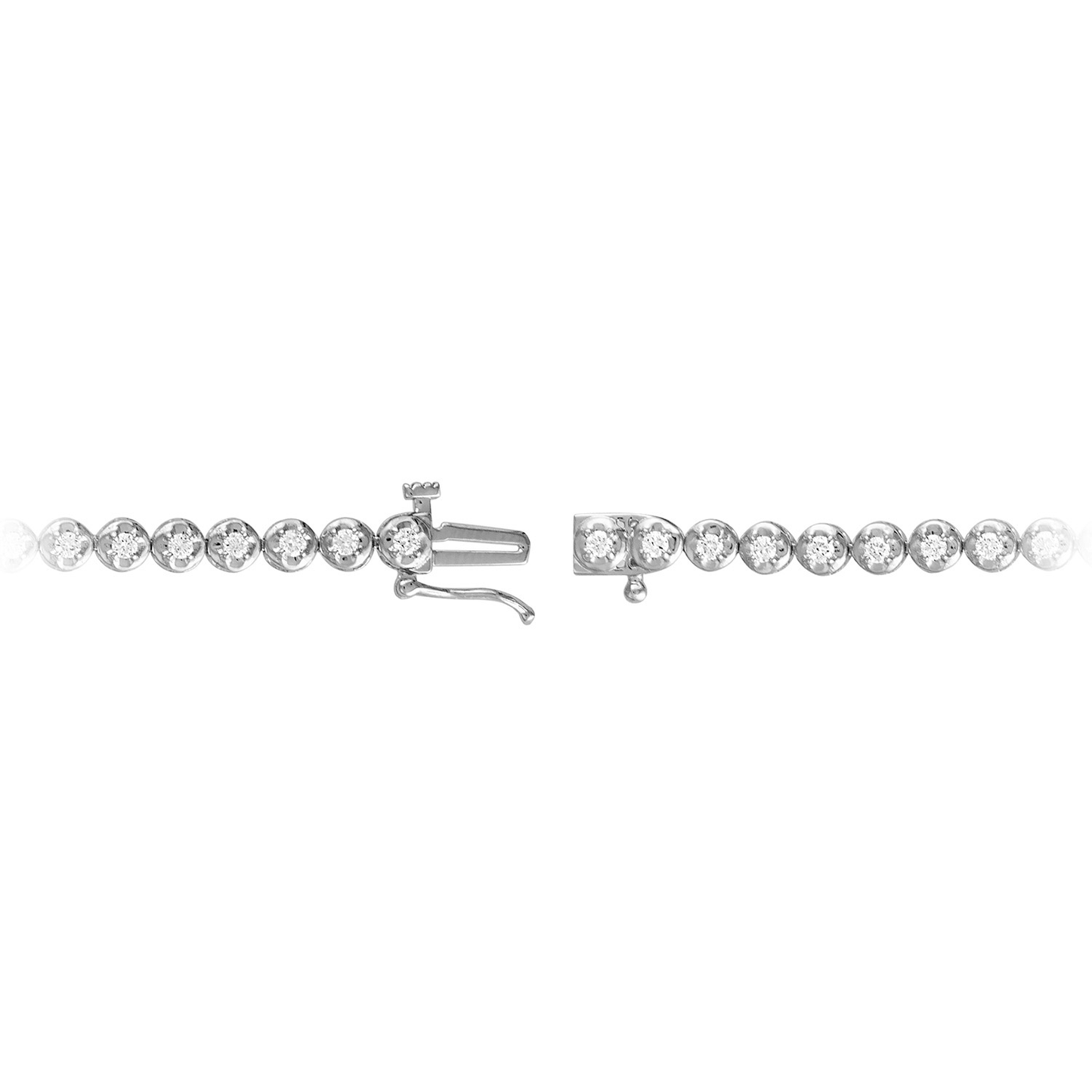2CT Silver Illusion Set Bracelet